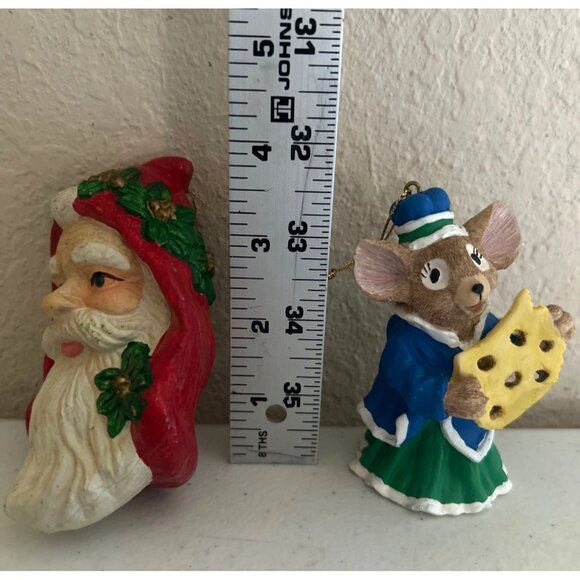 Vintage Christmas Ornament Bundle - Santa Mouse & Snowmen Figurines/Ornaments - Picture 4 of 10